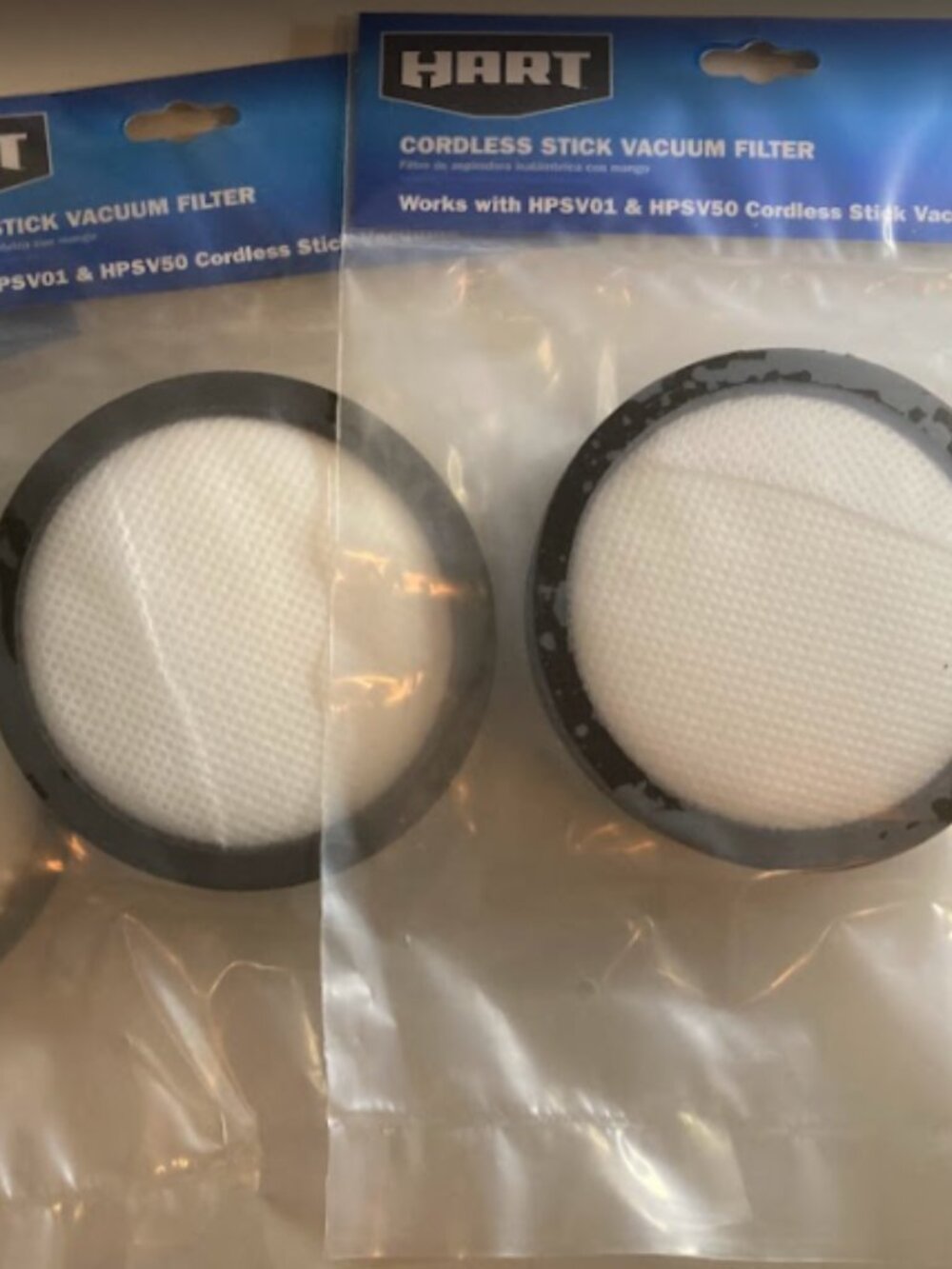 Hart HPSV01 & HPSV50 Cordless Stick Vacuum Filters 2 Packs